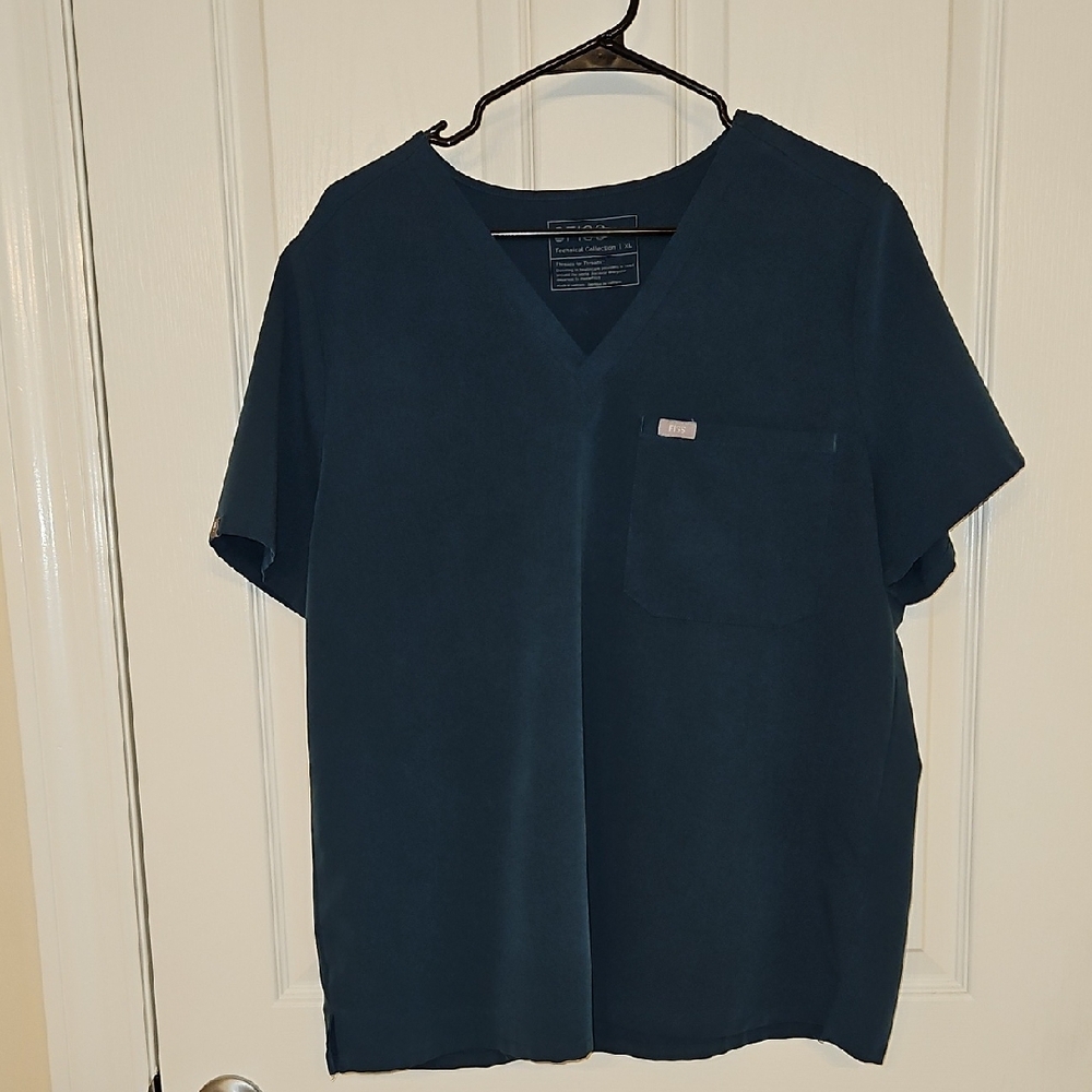 Figs Carribean Blue Scrub Top